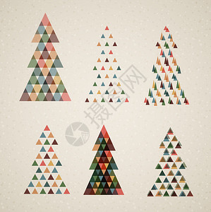 由三角形制成的圣诞树图片