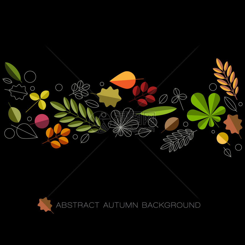 由微薄的叶制成秋季抽象花岗背景图片