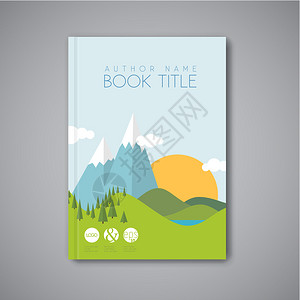 教材封面素材薄书封面设计模板有平景观插画