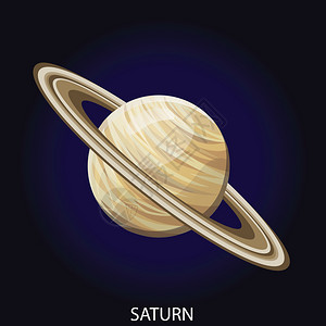 手绘卡通土星插画图片