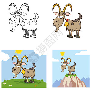 卡通可爱的山羊图片