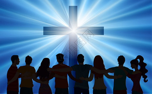 十字架祈祷观赏光辉的一帮受人欢迎背景