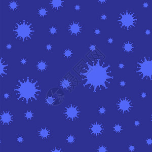 停止在蓝背景上孤立的大流行新科罗纳信号无缝模式图片