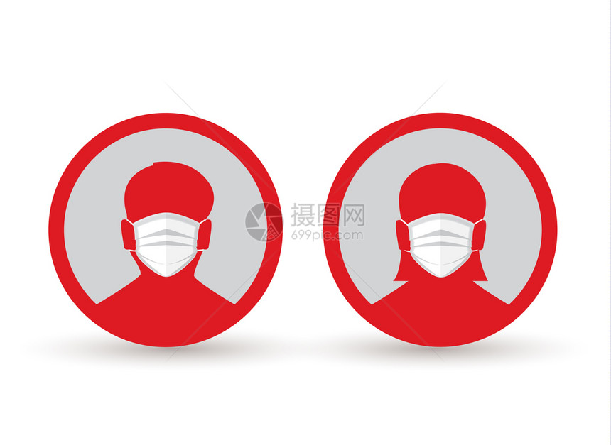 图表和网络设计矢量图面戴罩标男女在医疗面罩上保护男女在医疗面罩上保护图片