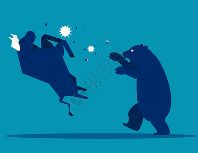 公熊市场呈现下跌趋势股市图片