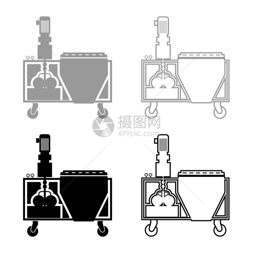 黑色灰矢量显示平板风格的简单图像图片