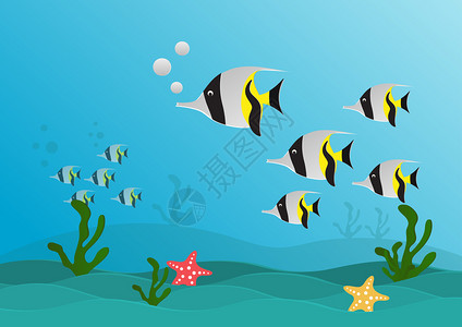 海底世界热带鱼群图片