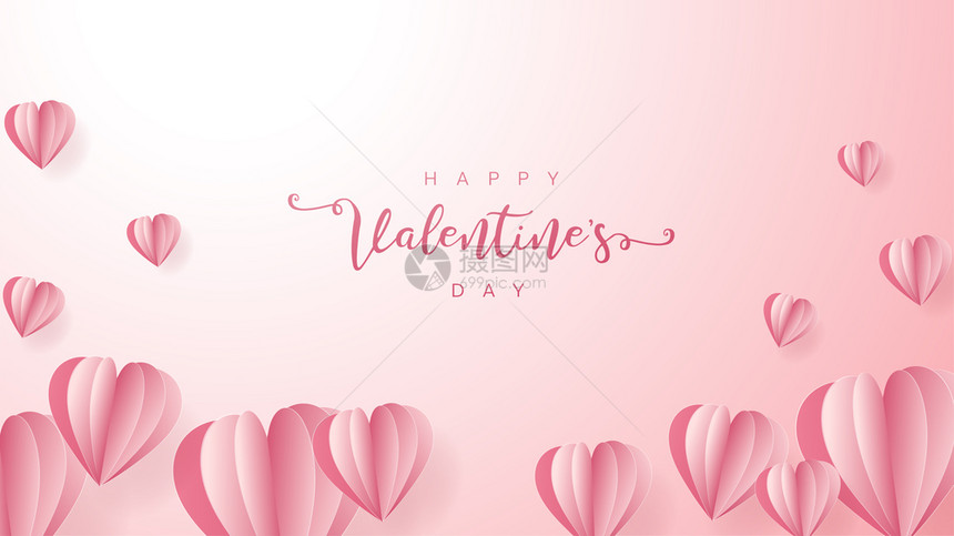 爱情邀请卡人节当天的抽象背景greetingcard平板设计快乐的爱可以添加文字矢量插图图片