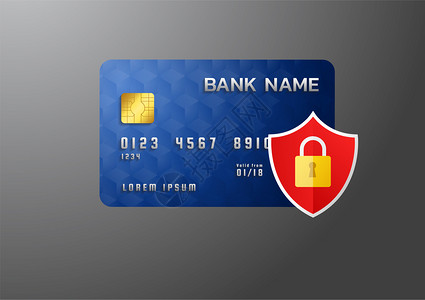 被加密锁保护的信用卡安全付款图片