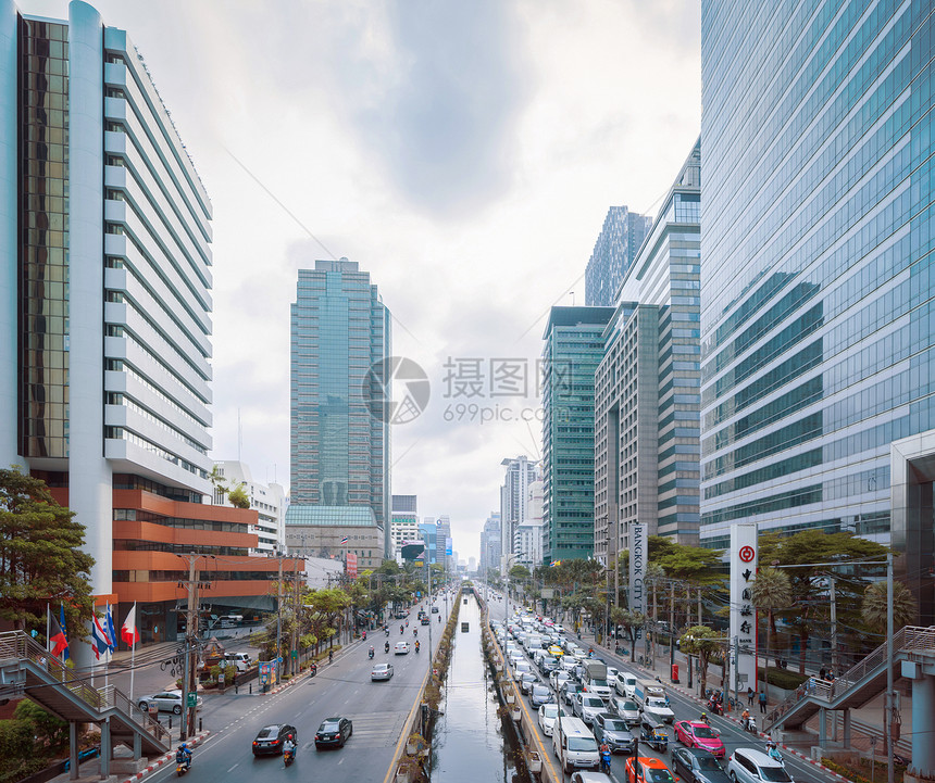 泰国曼谷市中心金融商业区美景图片