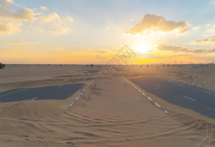 迪拜市阿拉伯联合酋长国或阿日落时的自然景观背高清图片