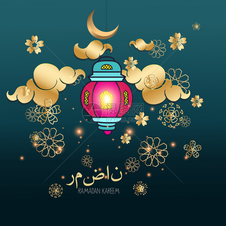 RamadanKareem阿拉伯书法贺卡翻译斋月图片