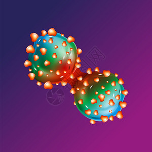 肿瘤基因检测3D癌症细胞矢量设计模板插画