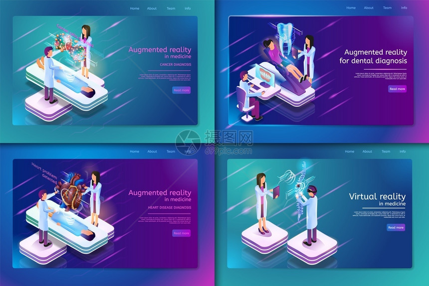 使用虚拟现实系统治疗疾病的医生卡通矢量插画图片
