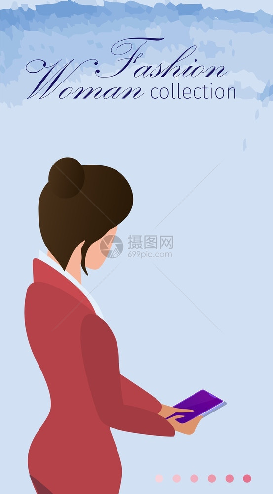 矢量事件海报时装女收藏矢量说明着陆页女时装商业权益持有电子设备最简单普通的东西图片