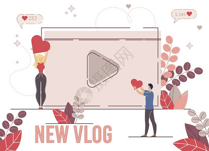 vlogger社会网络用户博客追随者Vlogger订户概念插画
