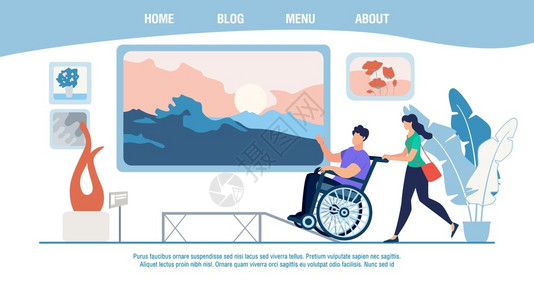 提货艺术博物馆展览为残疾人提供的无障碍服务网站插画