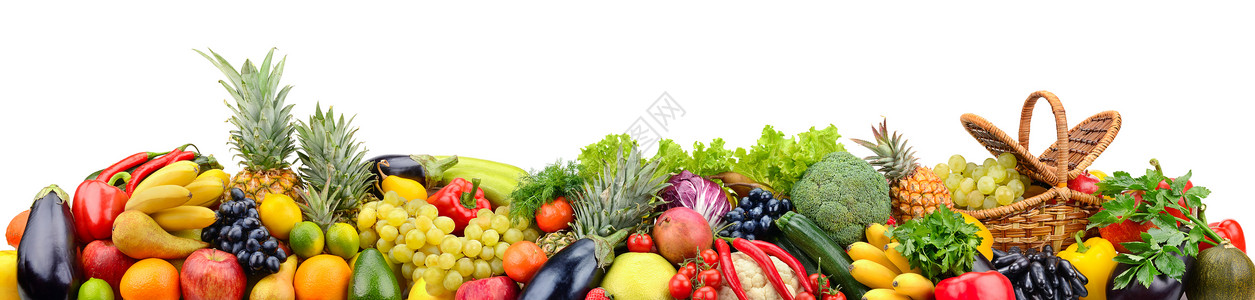 白色背景上隔离的蔬菜水果浆背景图片