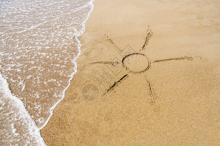 太阳的象征在沙子上画图片