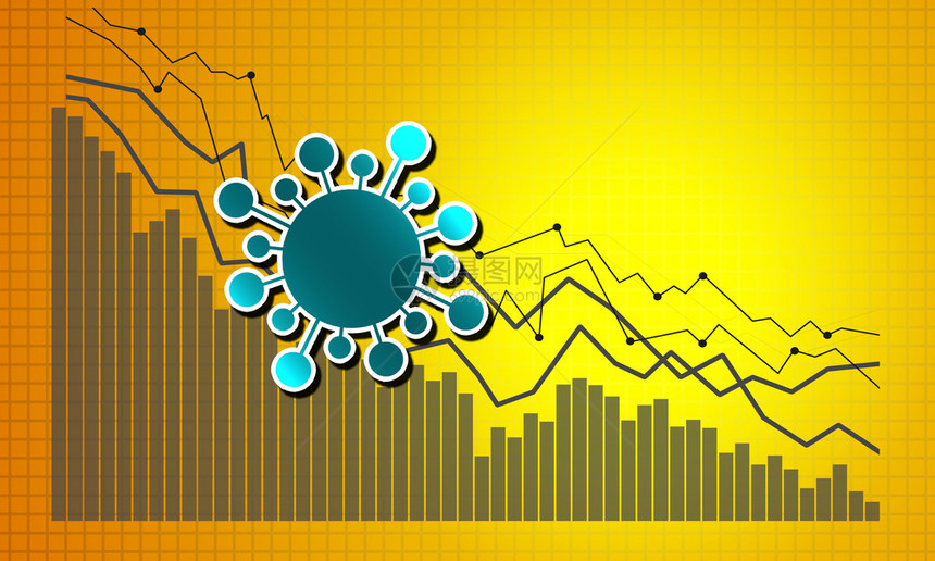 3D型冠状影响造成的经济危机图片