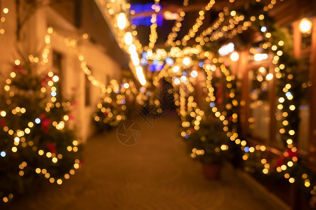 圣诞树和装饰灯光的模糊背景纽约市圣诞树的抽象模糊图像图片