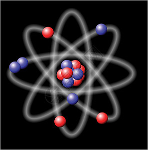 原子符号Atoom黑色背景上的矢量插图背景