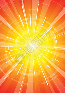 爆炸橙色炎热的夏日阳光抽象背景插画
