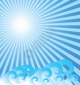 阳光线抽象海浪阳光插画