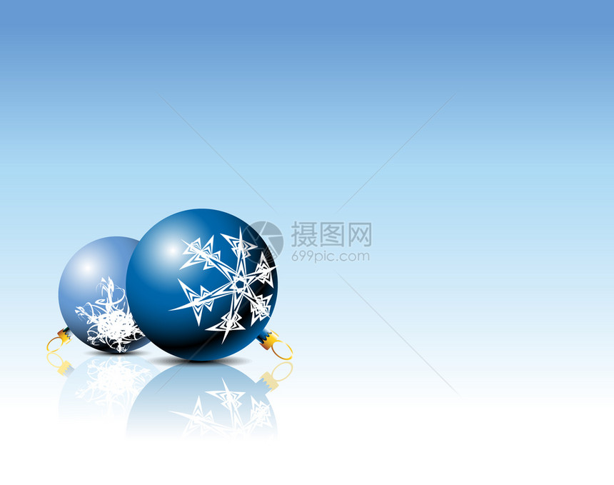 蓝背景的圣诞灯泡图片