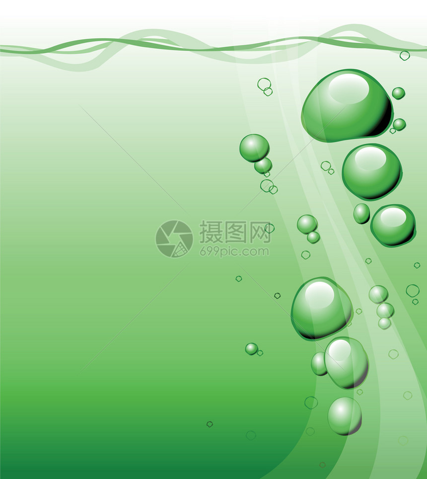绿色水下气泡背景图片