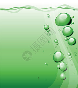 绿色水下气泡背景图片