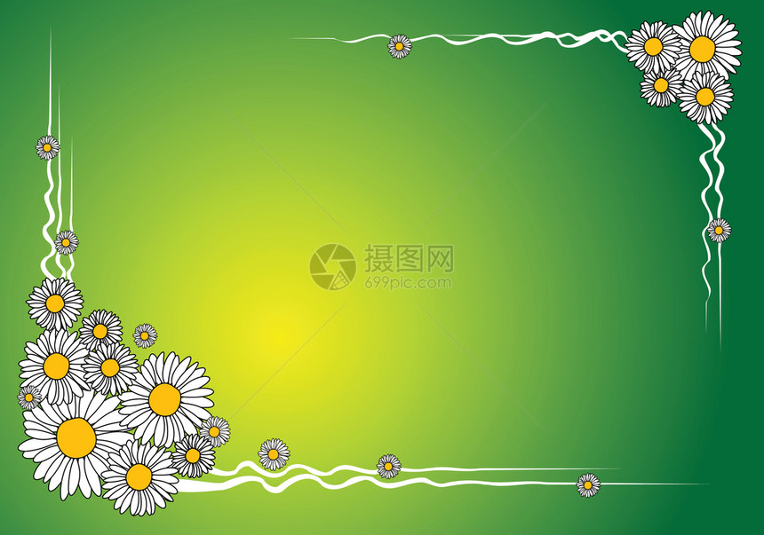 春花背景由花朵制成的框架图片