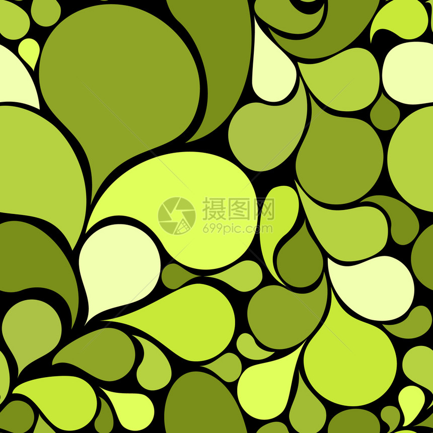 绿色的抽象无缝绿色模式由各种散状物形成图片