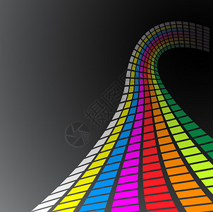 彩虹色曲线由多彩方制成的回波虹插画