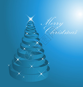 蓝色抽象圣诞树带旋图片