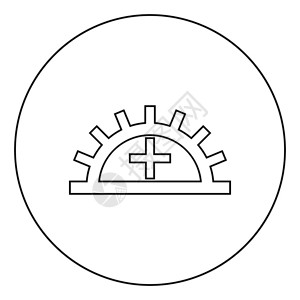 圆形黑色齿轮卡通矢量插图背景图片