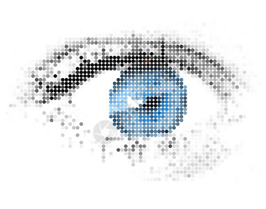 人文摘要数字蓝眼睛由圆圈制成图片