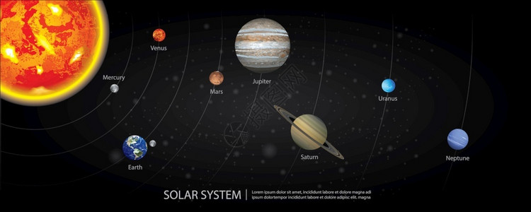 维纳斯太阳系矢量说明插画