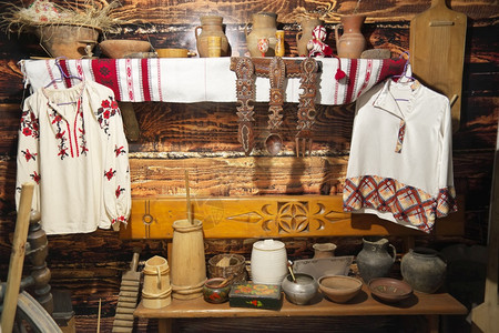 乌克兰传统文化旧屋内的东西图片