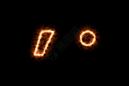 燃烧火形成逗号点符与黑色背景隔绝3D演示说明热板点火烟雾加上符号图片