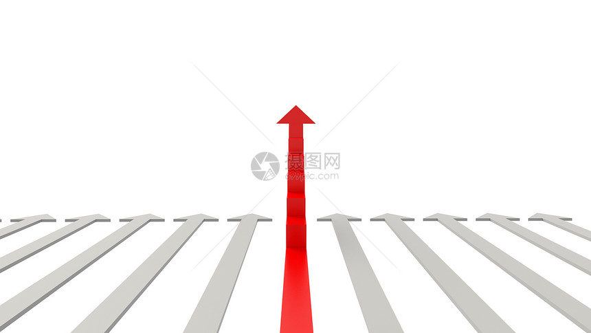 在成功的商业战略营销或贸易股票市场概念中有红色箭头的增长图在楼梯上升3个抽象图解表上的正确方向图片