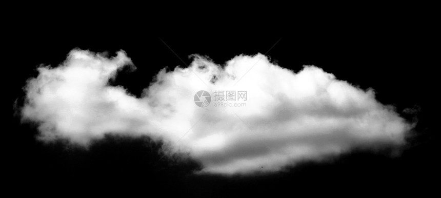 一组黑色背景的孤立白云图片