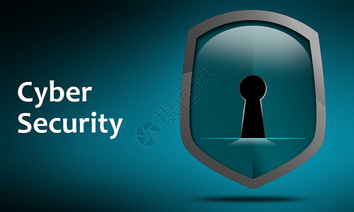 网络安全盾牌Keyhole图标的盾牌网络安全概念3D背景