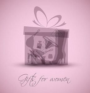 给妇女的礼品向矢量说明妇女和小数本框图片