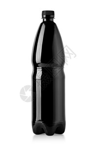 白色背景上隔离的黑塑料瓶模拟设计切换路径图片