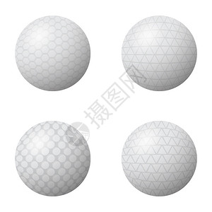 白色背景的一组高尔夫球白色背景的一组高尔夫球背景图片