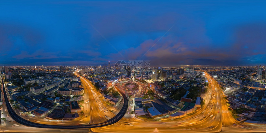 泰国曼谷市中心空中观察全景图片