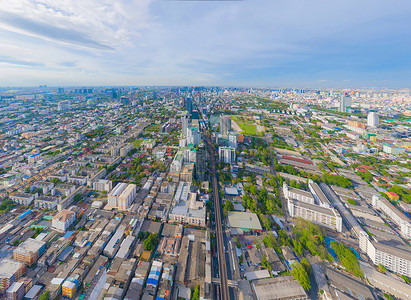 泰国曼谷市中心和高层建筑空中景象图片