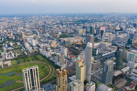 泰国曼谷市中心空中美景背景图片