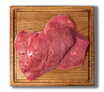 切菜板上的生牛肉图片